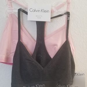 New with tags CK Bralette 2 pack set